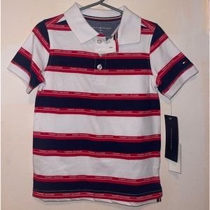 Tommy Hilfiger toddler 3T , short sleeve polo shirt (red, white and blue)